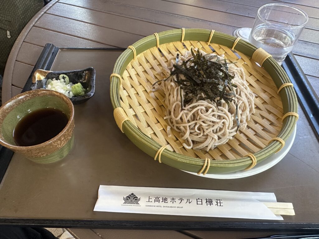 上高地で食べたざるそば