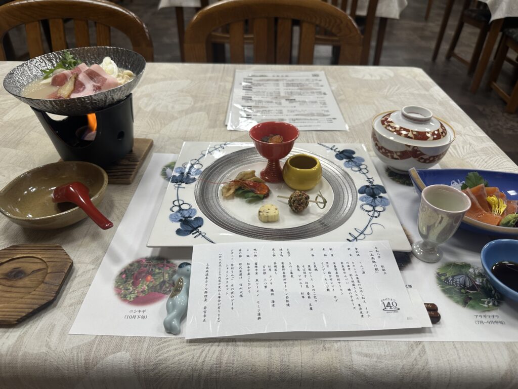 上高地温泉ホテルの夕食